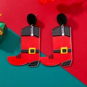 🍉5 for $25* Santa Boot Christmas Earrings